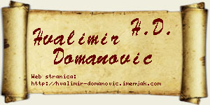 Hvalimir Domanović vizit kartica